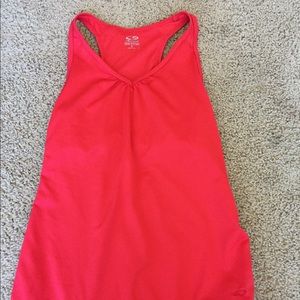 Red workout tank
